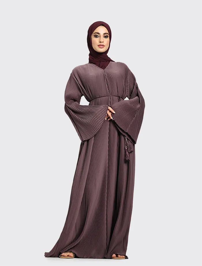 Mauve Pleated Abaya